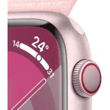 Apple Watch Series 9 | GPS 45mm Pink Aluminium Case with Light Pink Sport Loop  | Pink Strap