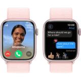 Apple Watch Series 9 | GPS 45mm Pink Aluminium Case with Light Pink Sport Loop  | Pink Strap