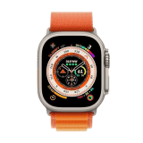 Apple Watch Ultra | GPS + Cellular 49 mm | Smart Watch w/Rugged Titanium Case & Orange Alpine Loop Medium