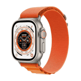Apple Watch Ultra | GPS + Cellular 49 mm | Smart Watch w/Rugged Titanium Case & Orange Alpine Loop Medium