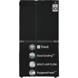 LG Frost Free Side by Side Refrigerator | GL-B257DBMX | 655 L | Black Glass