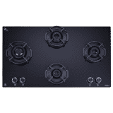 Elica | Hob |  4 Italian Burner Auto Ignition Glass Top with Direct Multi-Flame Brass Burner Gas Stove  | FLEXI HEXA 491 LOTUS IND HD BRASS