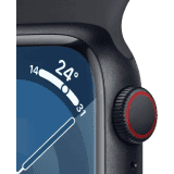 Apple Watch Series 9 | GPS + Cellular 41mm Midnight Case & Midnight Sport Band  | Midnight Strap