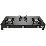 Preethi Bluflame Sparkle Power Duo Glass top Gas Stove | 3 Burner