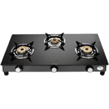 Preethi Bluflame Sparkle Power Duo Glass top Gas Stove | 3 Burner