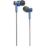 Pebble Vibe Wired Headset | True HD Metal Earphone with mic | In the Ear | Blue