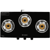 Faber Power 3BB BK Glass Manual Gas Stove | 3 Burners