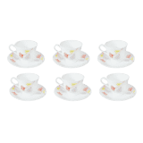 Nolta Ceramic Cup & Saucer | White & Orange