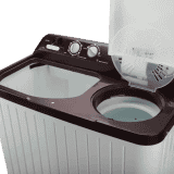 Haier 6.5 kg Semi Automatic Top Load | HTW65-187BO | White, Maroon