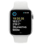 Apple Watch SE 2nd Gen | GPS | 44 mm | Heart Rate Monitor | Sleep Tracking | White Sport Band | MNK23HN/A