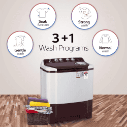 LG Semi Automatic Top Load Washing Machine | 8.5 kg | Roller Jet Pulsator with Soak | Burgundy | P8530SRAZ