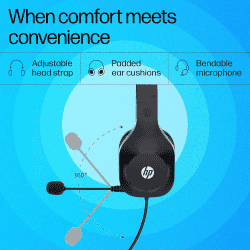 HP H120 Stereo USB Headset | Wired Gaming | Black