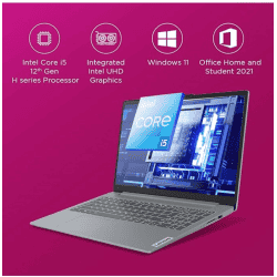 Lenovo IdeaPad Slim 3i  | Intel Core i5 12th Gen 12450H | 16 GB | 512 GB SSD | Arctic Grey | 83ER008GIN