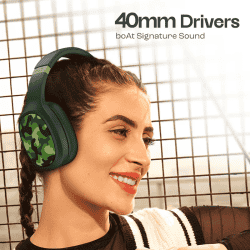 BoAt Rockerz 460 Wireless Headphone | 40mm Drivers | Army Green
