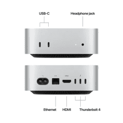 Apple Mac mini M4 Chip 2024 | Mini Tower | 16GB | 512GB | Silver | MU9E3HN/A