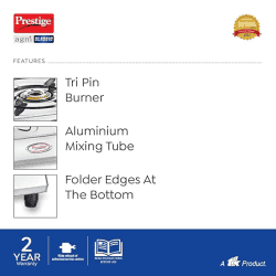 Prestige Agni Classic Manual Gas Stove | 2 Burners | Stainless Steel