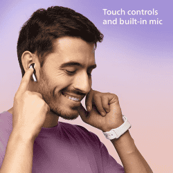 PHILIPS Audio True Wireless in Ear Earbuds | Pocket Sized Charging Case | Play Time Upto 45Hrs | 10mm Dynamic Drivers | Inbuilt Mic |  IPX4 Splash | Sweat Resistant |Black | TAT1179BK/94
