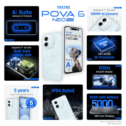 Tecno Pova 6 Neo | 8 GB | 256 GB | Azure Sky