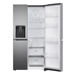 LG Side by Side Refrigerator | Frost Free | 3 Star | 630L | Water & Ice Dispenser | Shiny Steel | GL-L257CPZ3 DPZZEBN SBS