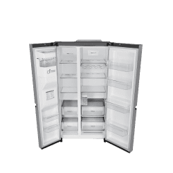 LG Side by Side Refrigerator | Frost Free | 3 Star | 630L | Water & Ice Dispenser | Shiny Steel | GL-L257CPZ3 DPZZEBN SBS