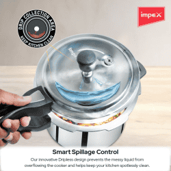 Impex Norma Smart Dripless Aluminium Pressure Cooker | D5 | 4.5L |  Smart Spillage Control