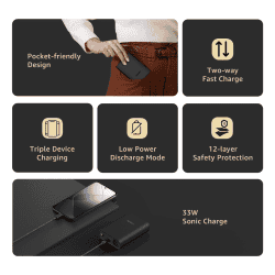 MI Pocket Power Bank Pro | 10000 MAH | 33W Sonic Charge | Black