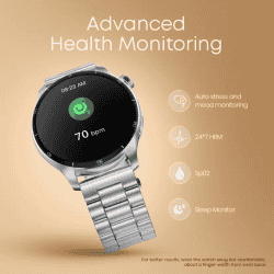Fastrack Dezire FX1 Pro Smartwatch  |  AMOLED Display | 1.43 inch | Silver Metal