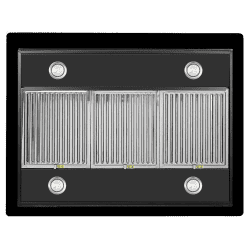 Faber Hercules ISOLA DTC BK | 90cm | 1000m3/hr | Ducted Ceiling Mounted Chimney with Touch Control Panel | Black