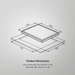 KAFF Tempered Glass Top | Automatic Electric Hob | 3 Burner | FBB 783 | Black