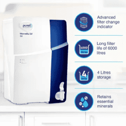 Pureit Marvella UV Water Purifier | 4L | White & Black