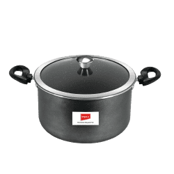 Impex Biryani Pot With RIB  | 10 Ltr | Non Stick | Induction Friendly Aluminium with Granite Coating | IBP10