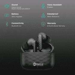 Inbase Buds Mini Pro True Wireless Earbuds | Black