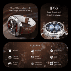 boAt Enigma Z20 Amoled Smartwatch with Bluetooth Calling | Brown Leather