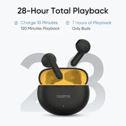 realme Buds T01 TWS Earbuds | AI ENC Noise Cancellation | Black | RMA2406