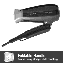 Havells Unisex Foldable Hair Dryer | Heat Balance Technology | 1600 W | Black | Hd3191
