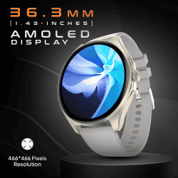 Fire Boltt Apollo 2 Smartwatch |  AMOLED Display | Bluetooth Calling | Light Grey | BSW147