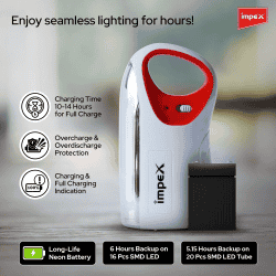 Impex Lantern Emergency Light | White & Red | IL 677