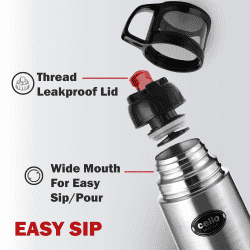 cello Instyle Flask | 750ml | Travel Bottle |  Stainless Steel | Black