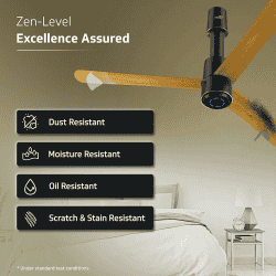 V-Guard INSIGHT-G Ceiling Fan | 1200 mm | BLDC Motor | Remote Control | Choco Gold Wood