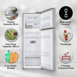 LG CONVERTIBLE DOUBLE DOOR REFRIGERATOR | SMART INVERTER COMPRESSOR | 246 L | DAZZLE STEEL | GLS262SDSX