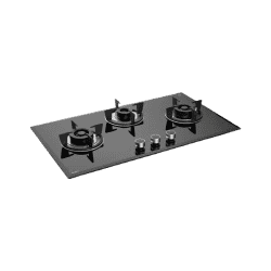 KAFF Tempered Glass Top | Automatic Electric Hob | 3 Burner | FBB 783 | Black