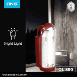 Impex Onix Rechargeable LED Lantern Emergency Light | Red | OL 890