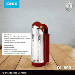Impex Onix Rechargeable LED Lantern Emergency Light | Red | OL 890
