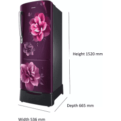 Samsung Direct Cool Single Door Refrigerator | 223 L | 3 Star | Camellia Purple | RR24C2823CR/NL