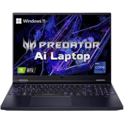 Acer Predator Helios 16 Gaming Laptop | Intel Core i9 14th Gen 14900HX | 16 GB | 1 TB SSD | NVIDIA GeForce RTX 4070 8 GB Graphics | Abyssal Black | NH.QNXSI.003