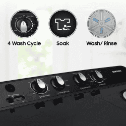 Samsung Semi Automatic Top Load Washing Machine | 8 kg | 5 Star | Black Grey | WT80C4200GG TL