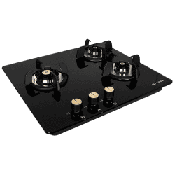 Faber Maxus HT603 CRS BR CI AI Glass Automatic Hob | 3 Burners | Black