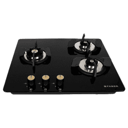 Faber Maxus HT603 CRS BR CI AI Glass Automatic Hob | 3 Burners | Black