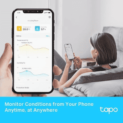 Tp-Link Tapo Smart Temperature  Humidity Monitor | Free Data Storage & Visual Graphs