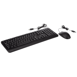 Lenovo 160 wired keyboard mouse combo | Waterproof Exoskeleton | Black
